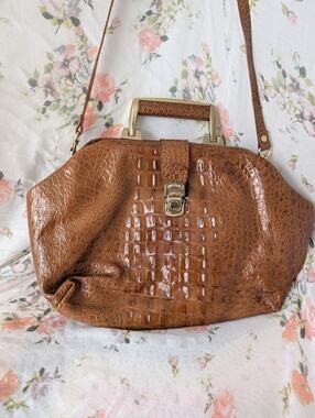 vintage bpc design leather crocodile purse